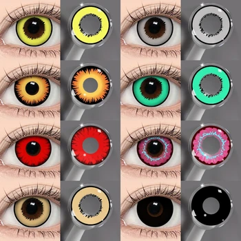 Lalens Wholesale Cosplay Contact Lenses Half Yearly Use Anime Role Playing Attractive Cosmetic Colorful Multicolored Eye Pupil