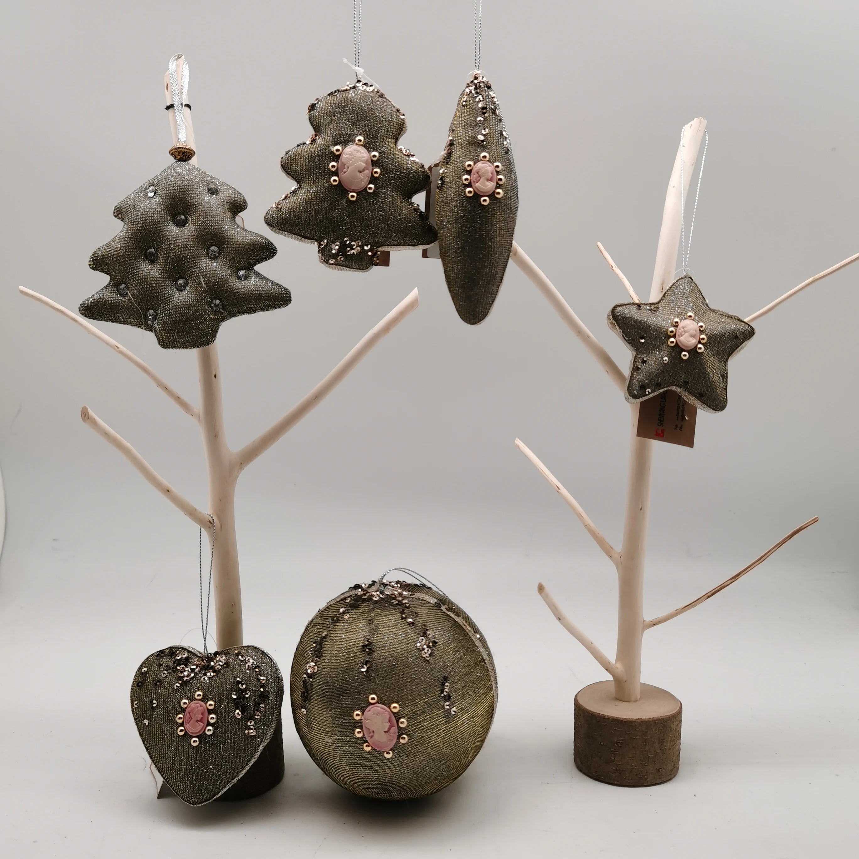 Повседневное или рождественское вельветовое украшение в виде сердца, звезды, елки, Рождественское украшение для рождественской елки