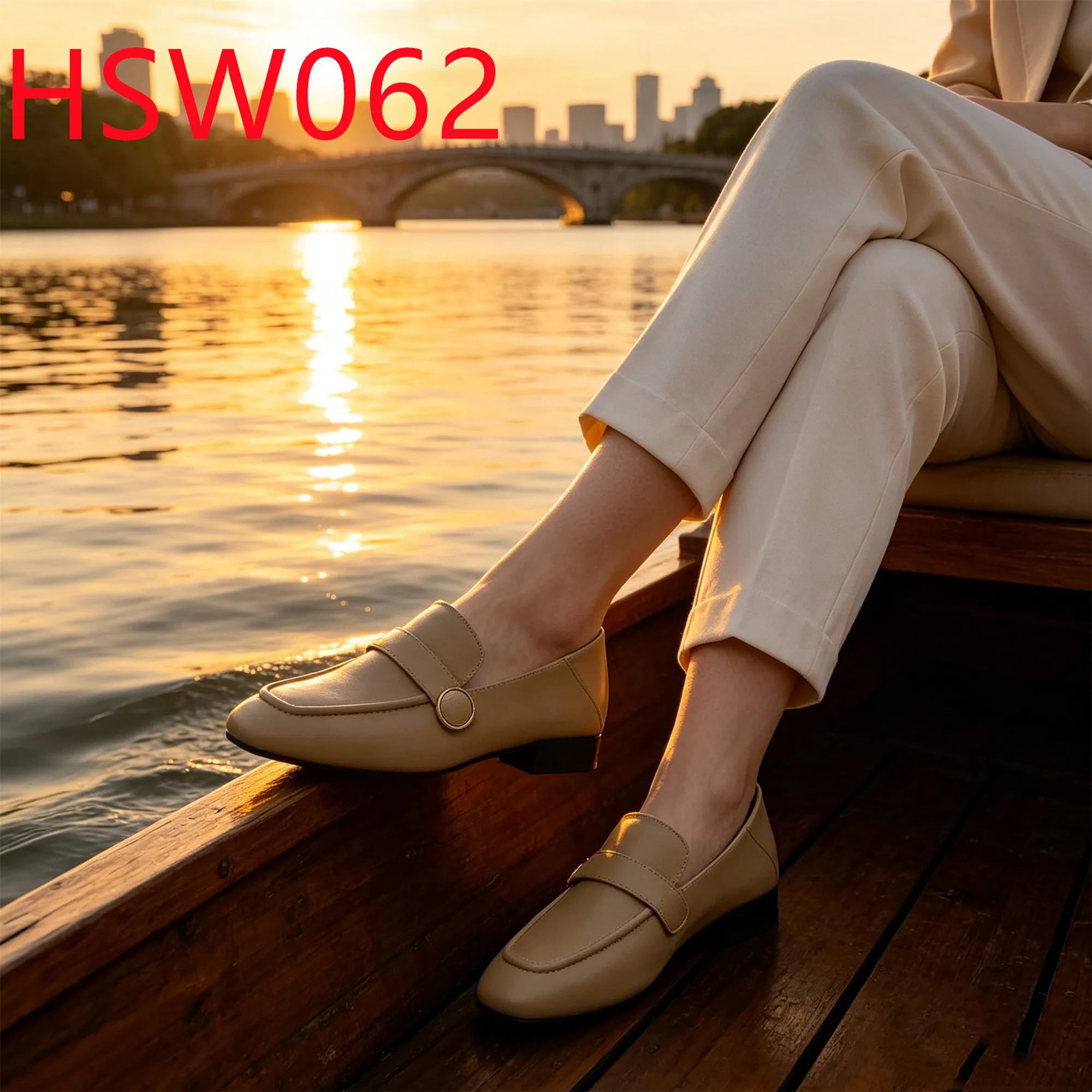 HY,Square Toe Design Small Size Available Beige Color Women Loafer Shoes Easy Wear Low Heel Hua Singh Boat Shoes in Spain HSW062