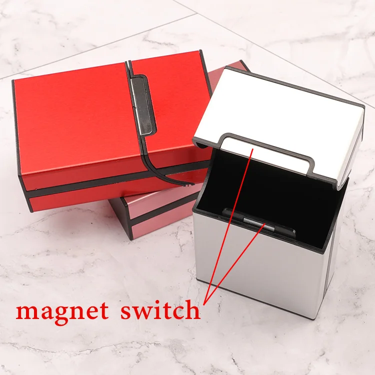 magnetic cigarette holder Custom Metal Tobacco Cigarette Holder Box Case with Solid Magnetic Flip Top  Closure