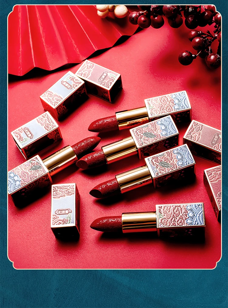 红色power qizito化妆自创枸杞口红品牌定制光泽哑光枸杞口红自有品牌