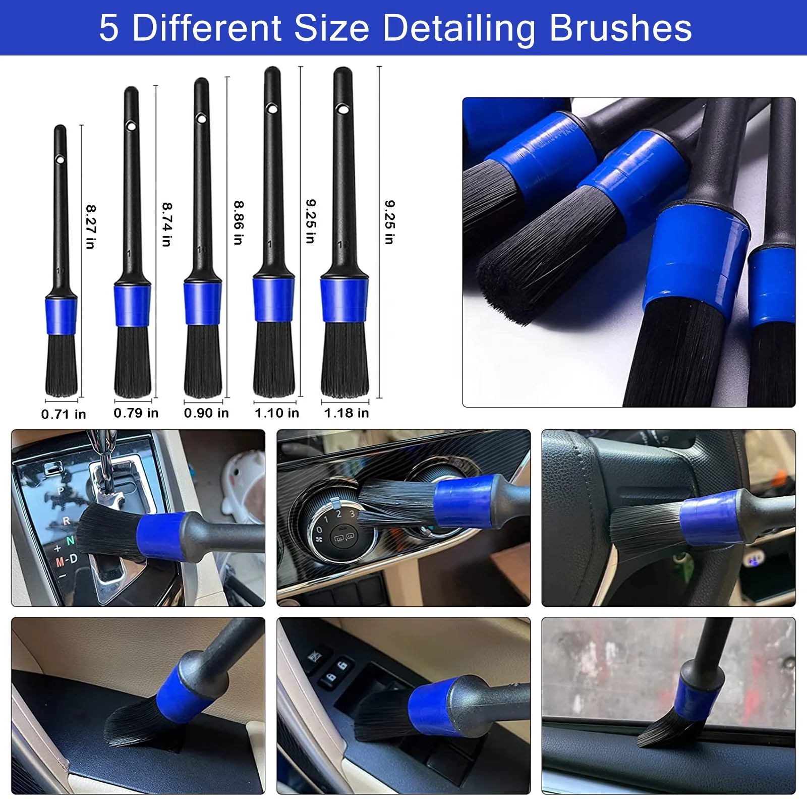 22Pcs Car Detailing Kit Brushes Set Interior Cleaning With Auto Drill Soft Brush Attachment Sponge Polishing Pads Car Wash Brush