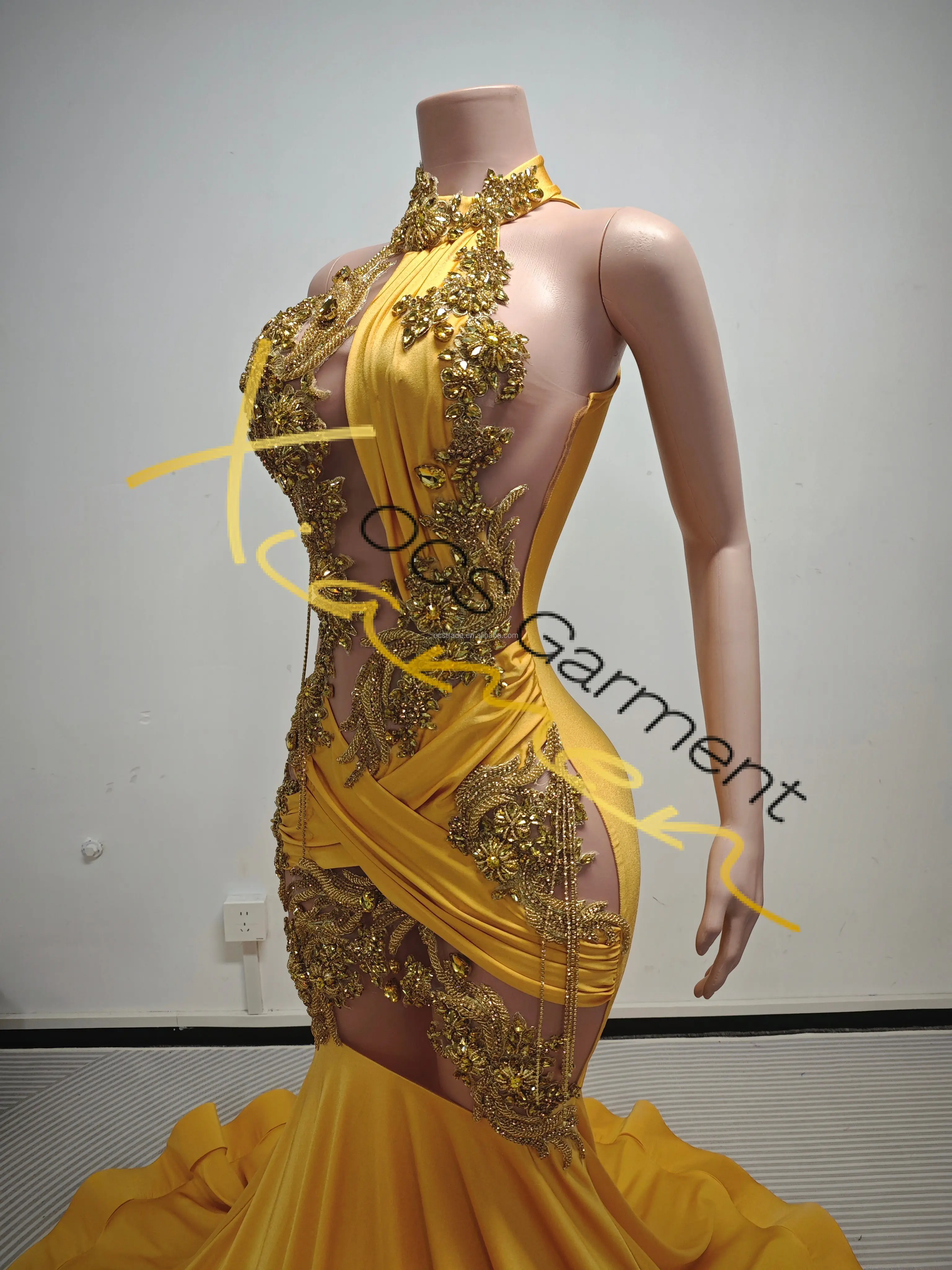 gold metallic dress long sleeve Shimmer Sweet Long Sleeve Metallic Dress Black Gold / Small main image 0