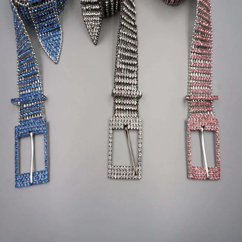 Ready design Silver color fancy crystal belt trim fashion style custom rhinestone women's belt