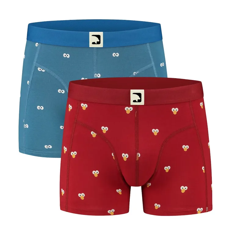 高品质男士内衣定制印花男士平角短款印花内裤男士平角短款透气纯棉