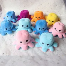 Stuffed Animals Toys Octopus Flip Reversible Plush Octopus Pillow Face Change Mood Small Octopus Doll Cute Soft Rag Doll