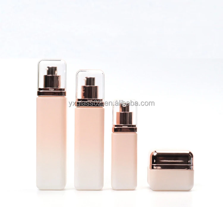 Make up skincare packaging container empty cosmetic bottle foundation glass bottle cosmetic glass packaging container supplier manufacture