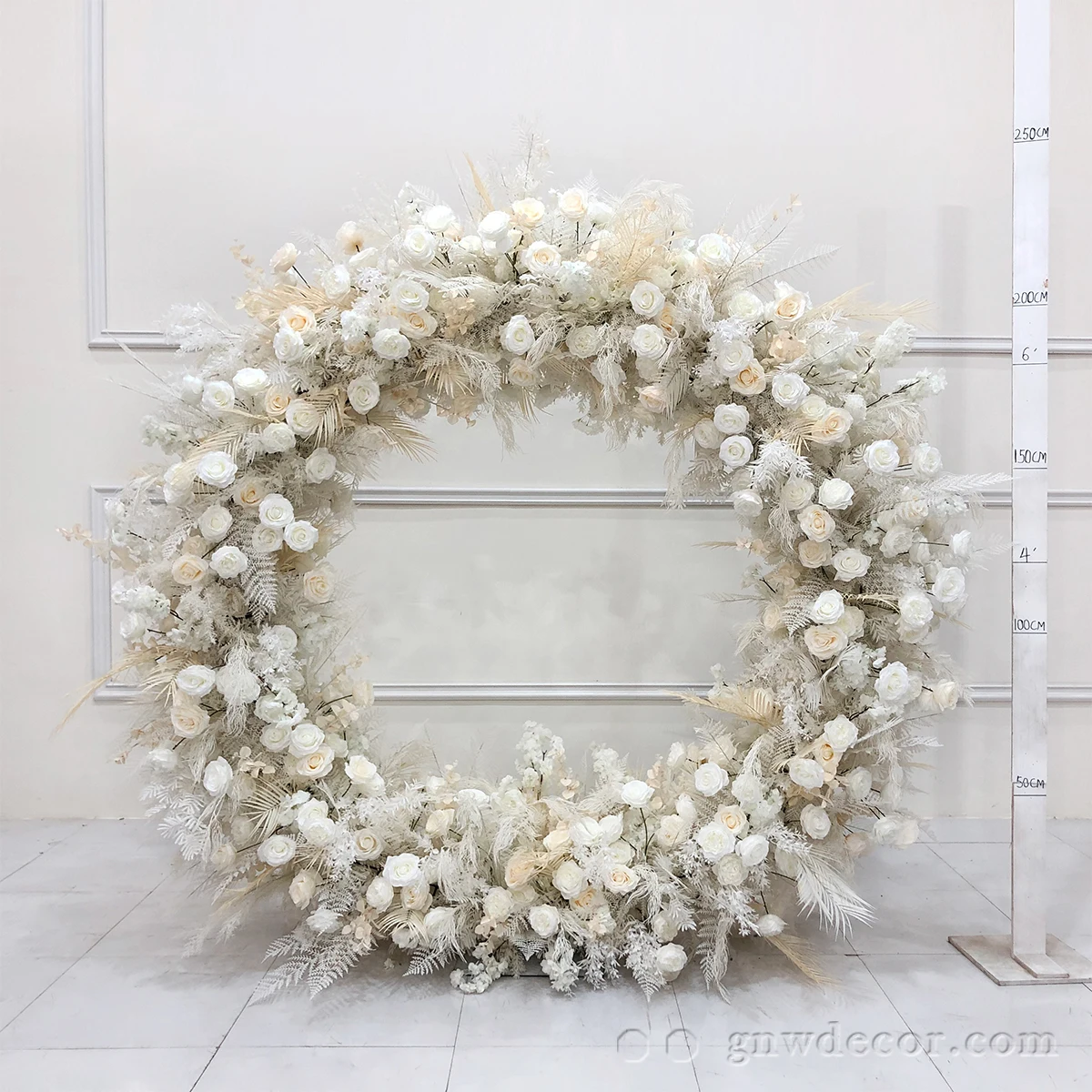 Decorative Flower Supplies Round Arch Flower Stage Floral Frame Backdrop  Wedding Round Arch Wedding Decoration pink  Moongate