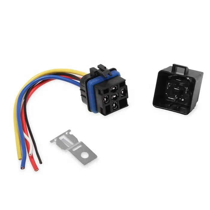 New Energy Vehicle Dc 12V 40A Auto Relay 4 Pin Waterproof Integrated Wired Automobile Relay + Holder With 105Mm Length Wires