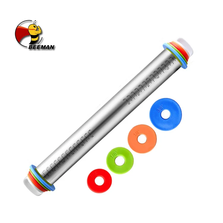 Beeman из нержавеющей стали регулируемая скалка для теста помадки пирога ролика пекаря