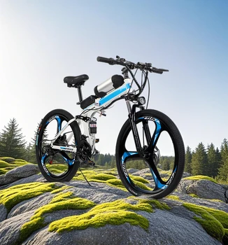 26-Inch Foldable Electric Tandem Bicycle High Carbon Steel 500W Motor 36V Lithium Battery Dirt Bike Used Electric Folding Bike