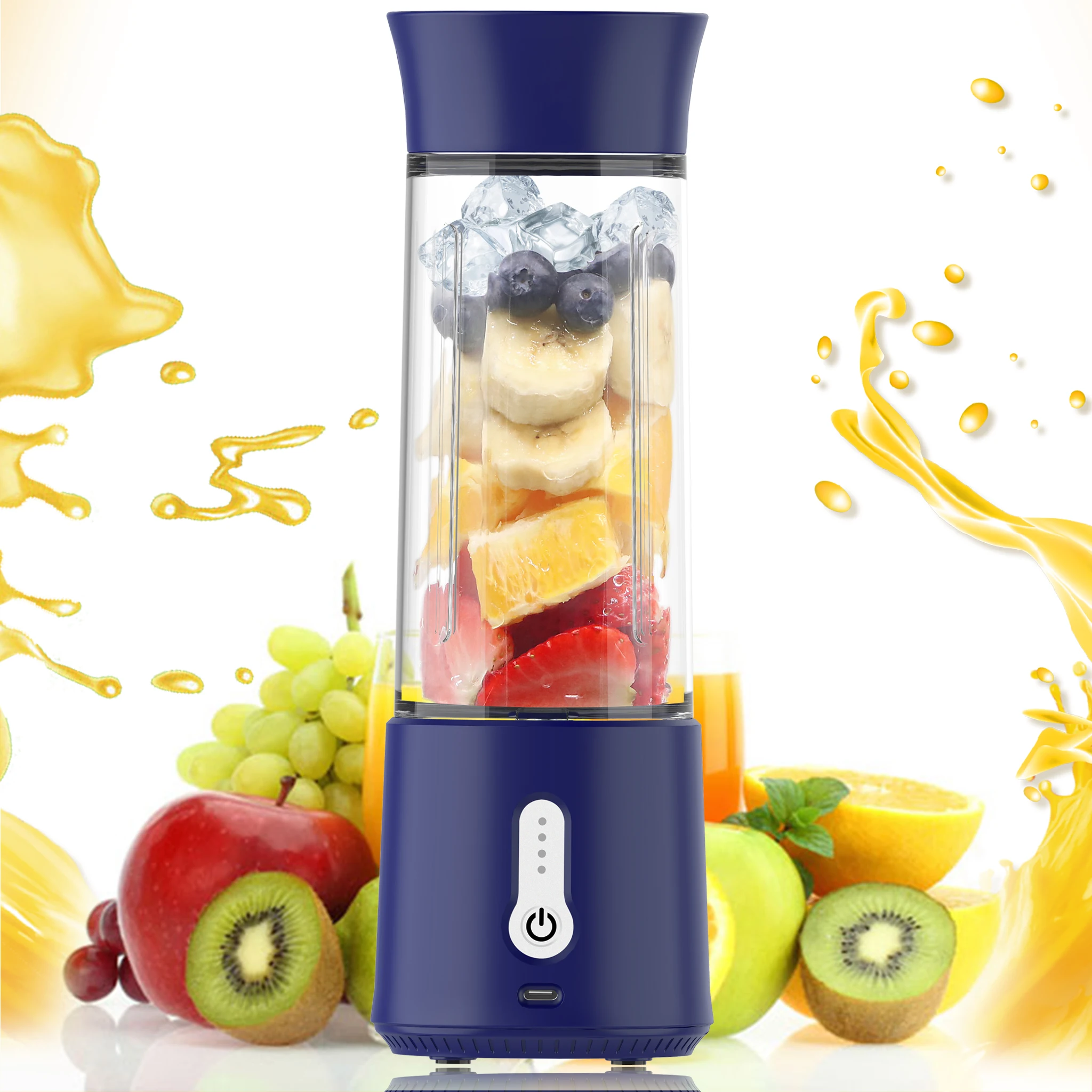 500ml Portable Juice Blender 4000mah Usb Fresh Juice Rechargeable Smoothie  150w Personal Juicer Cup Fruit Mixer Machine