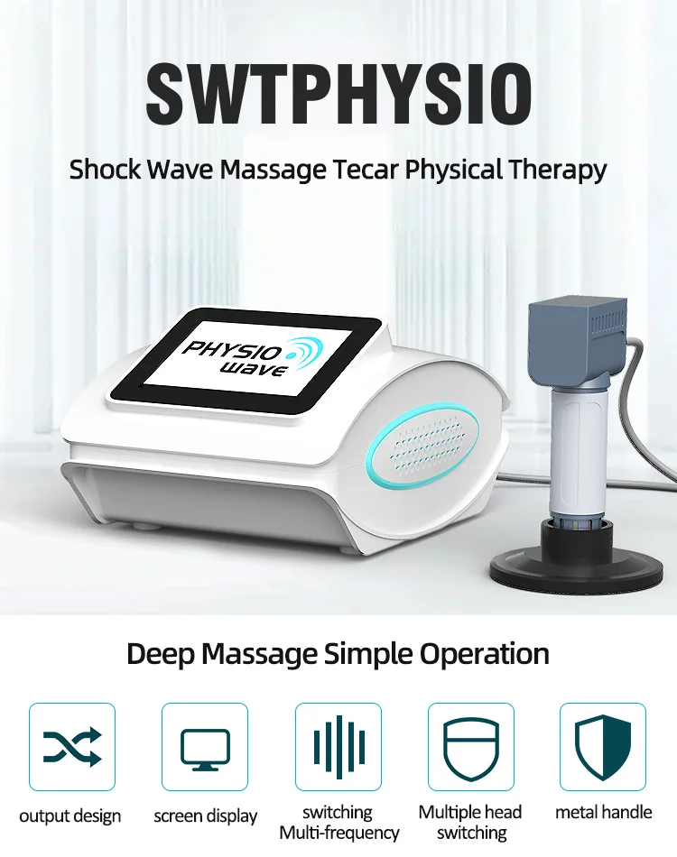 Factory Direct Portable SWT Physio Shockwave Therapy Device Aluminum Case Compact Design for Muscle Bone Healing Sports Injury