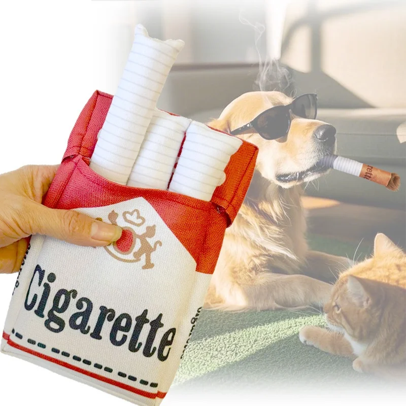 cat cigarette toy Nocciola Eco-Friendly Interactive Pet Toy Plush Cigarette with Squeaky  Rubber Box Self-Entertainment Chew for Cats and Dogs| Alibaba.com