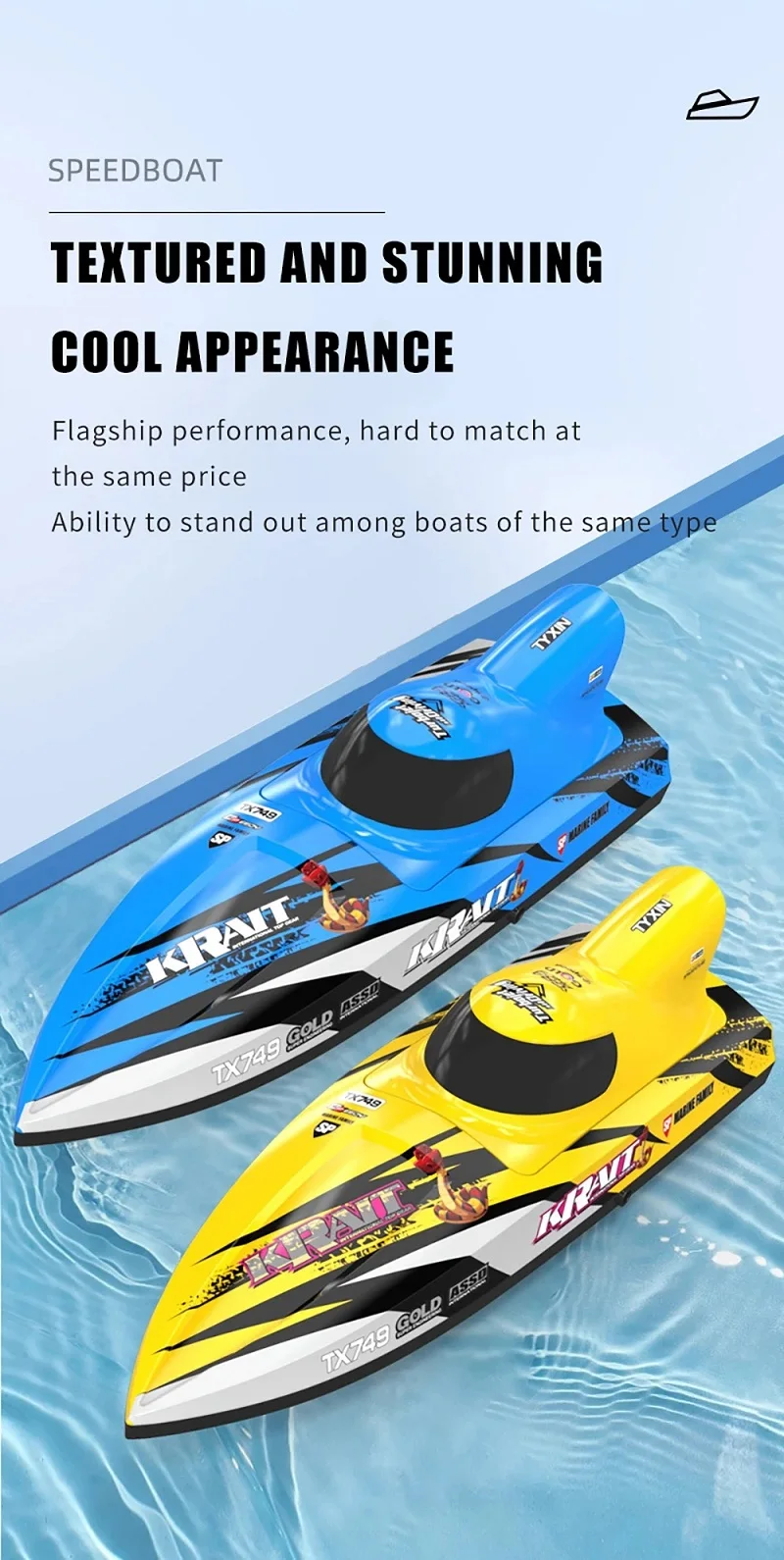 Tx749 High Speed Vortex Jet Boat 25km/h 2.4ghz Brushless 1806 Motor