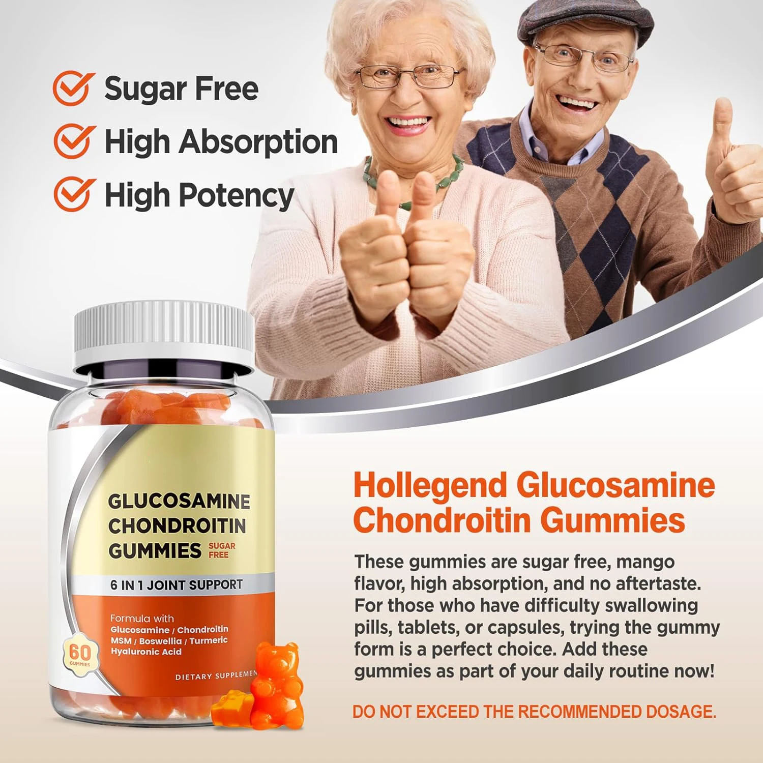 Glucosamine Chondroitin Gummies Sugar Free Joint Support Gummies