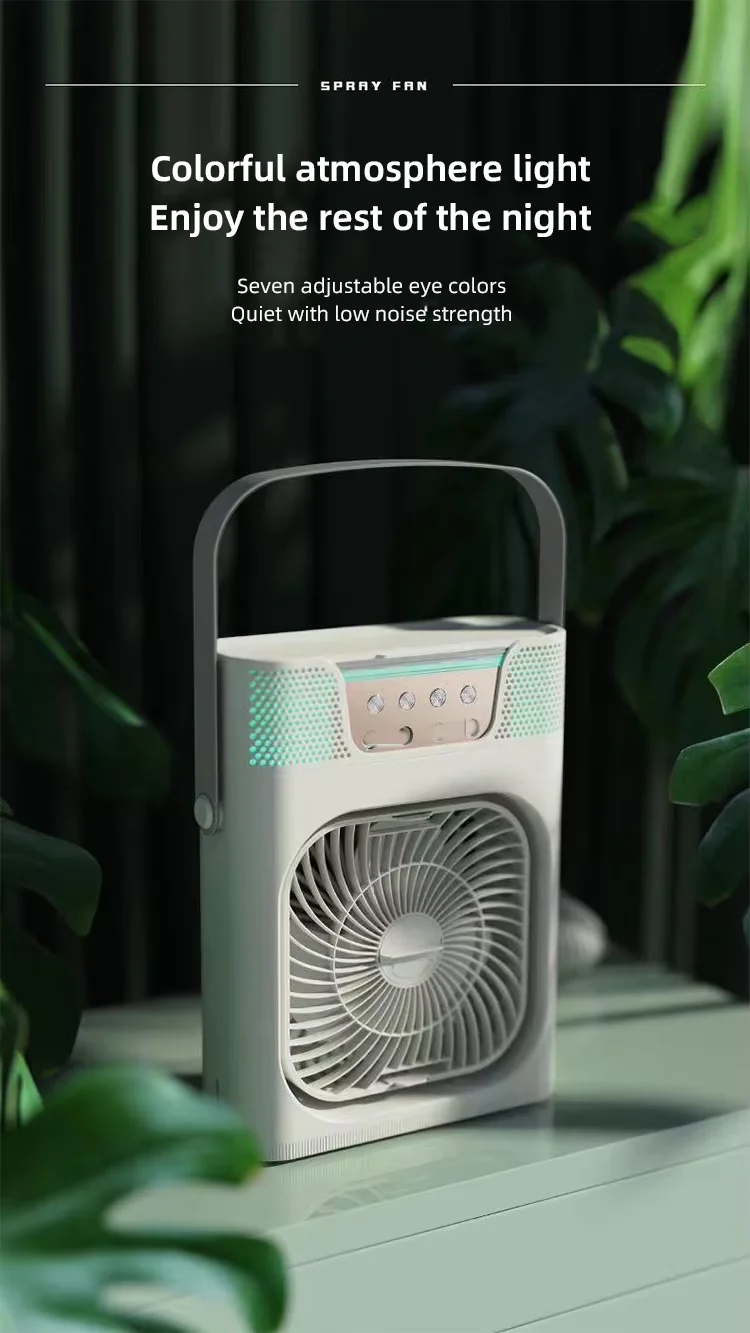 USB Portable 3-Speed 3-in-1 Desktop Cooling Fan 600ML Space Humidifier for Office Home Outdoor Use
