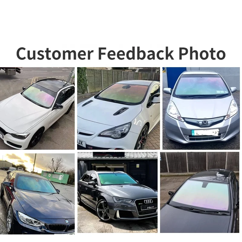 Chat Me Get Free Sample Color Change Windshield Glass Tinted Film Self Adhesive Car Window Glass Chameleon Solar Film