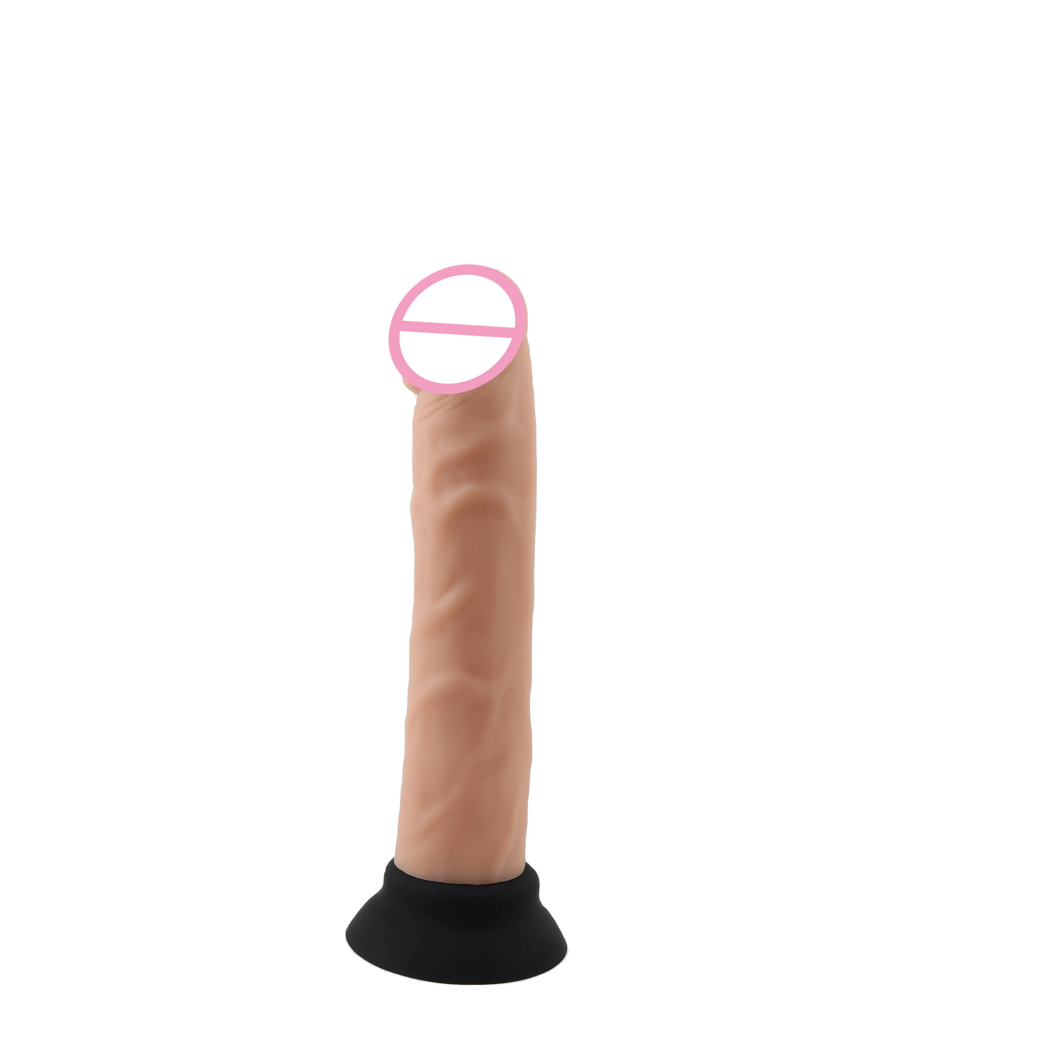 Silicone Dildo with Suction Cup Artificial Penis Flexible Rubber Sex Machine Flesh Soft Adapter with Vac-u-Lock Connector