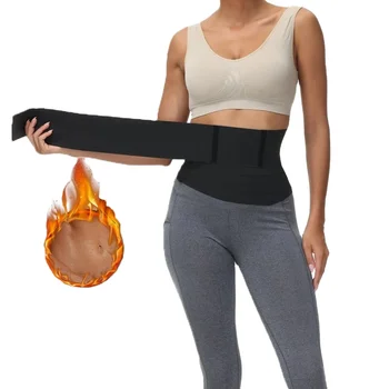 Waist Trainer for Women Invisible Wrap Waist Trainer Tummy Wrap Waist Trimmer Belt Plus Size Black Adjustable Gym Workout Belt