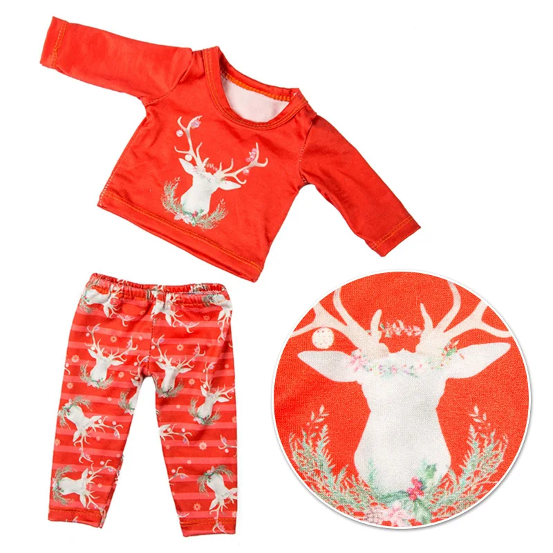 
 Индивидуальный дизайн рождественской 18 дюймов американская девушка Лось костюм Одежда для куклы американская девушка костюм, дисплей Одежда для куклы  