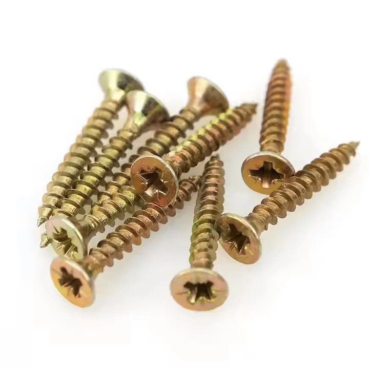 M3.5 M4 Dilaw na Zinc Plated Countersunk Double Head Tapping Screw Chipboard Woof Screws