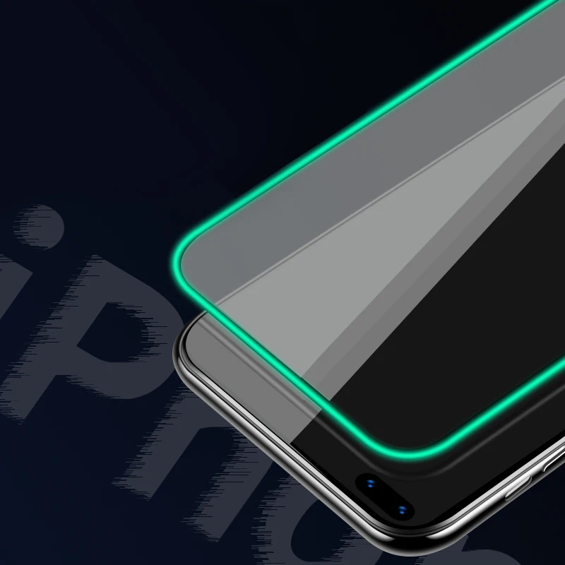 Full Cover Luminous Airbag Tempered Glass For Xiaomi poco x2 x3pro M2 M3 C3  F2 Screen Protector For redmi note 10 4g 5g Film
