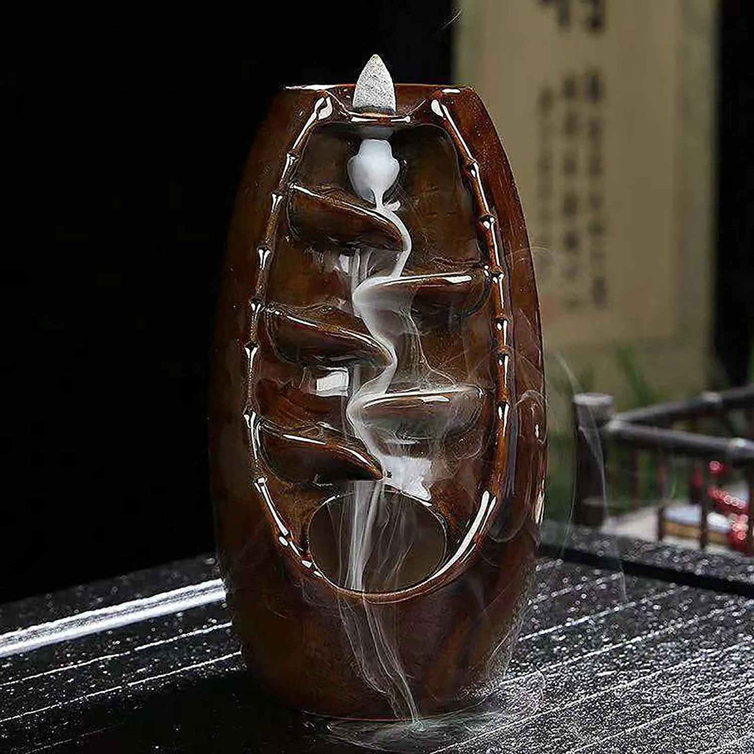 高級中国製香炉、コーン型ホルダー、煙香、ウード、ブクール、電気香炉