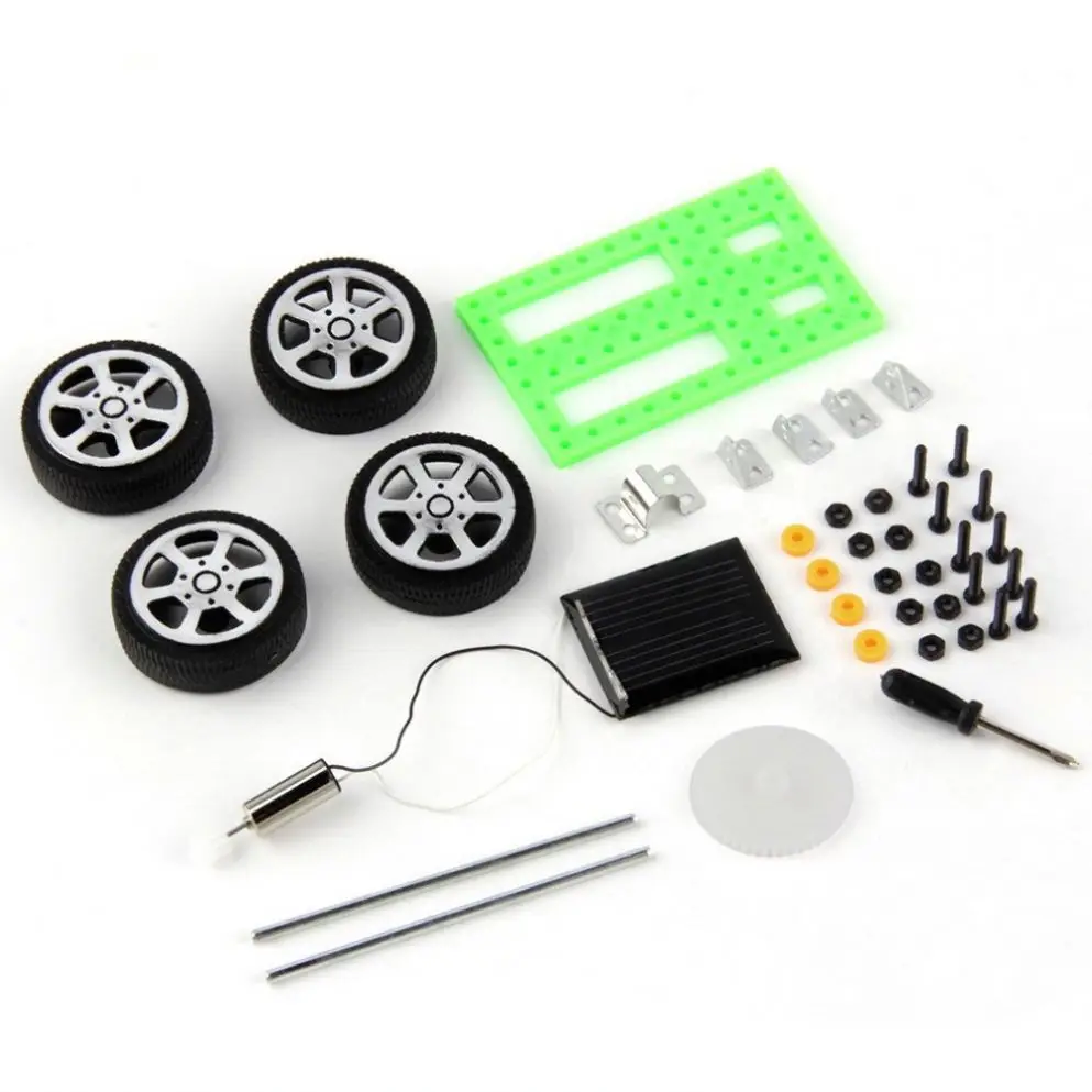 STEM Science DIY Educational Plastic Mini Motion Solar Panel Powered Race Car Kit Toy for Student Kids Classroom