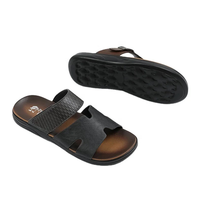 Factory Direct Selling Pu Soft and Breathable Outdoor Walking Dubai Saudi Arabia Men slippers