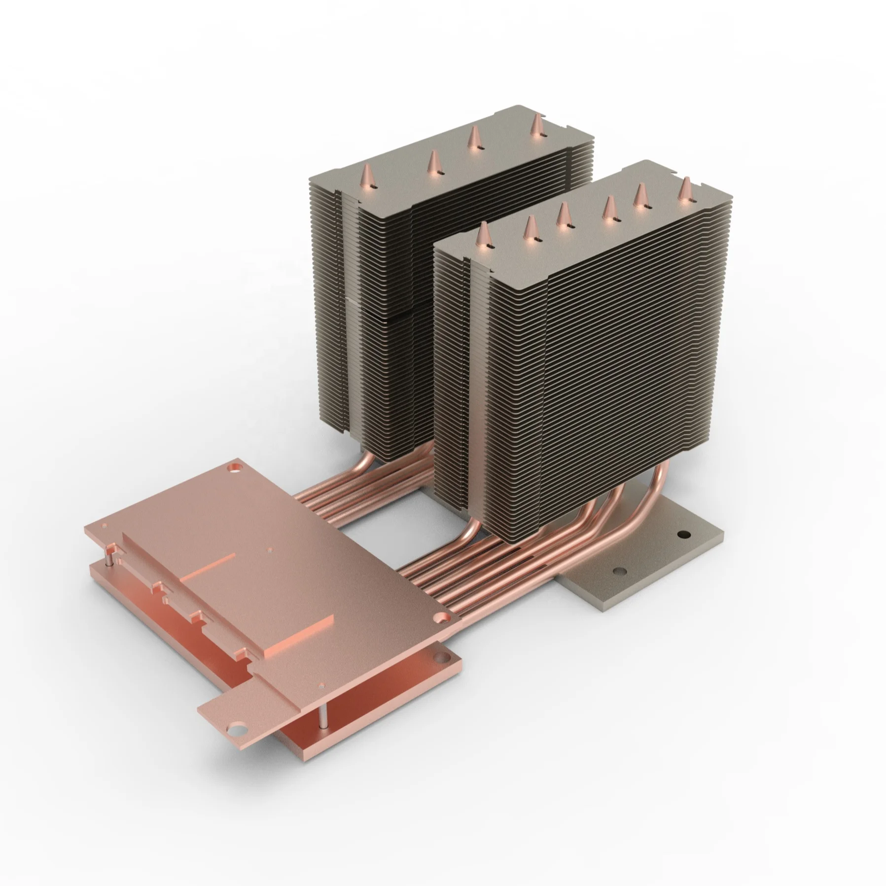 Ecotherm Folded Fin Heat Sink Copper Heat Sink With Fins Heat Pipe Soldered Radiator Heatsinks