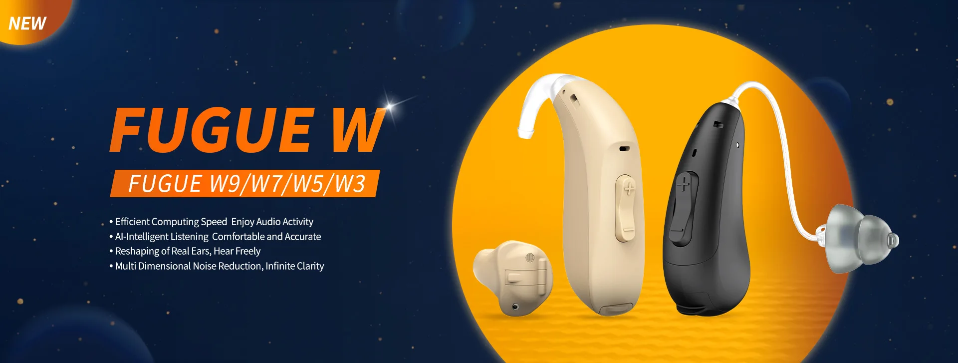 FUGUE W Hearing Aids: AI Smart Noise Reduction for Clear, Real Sound