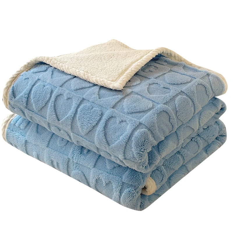 Double Layers Warm Blanket for Winter Vietnam Manufacture Customized Lamb Wool Blanket for Bed Sheet