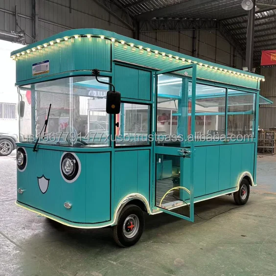 Outdoor Electric Food Car Cart Truck Van Mobile Bar Food Caravan Mobile ...