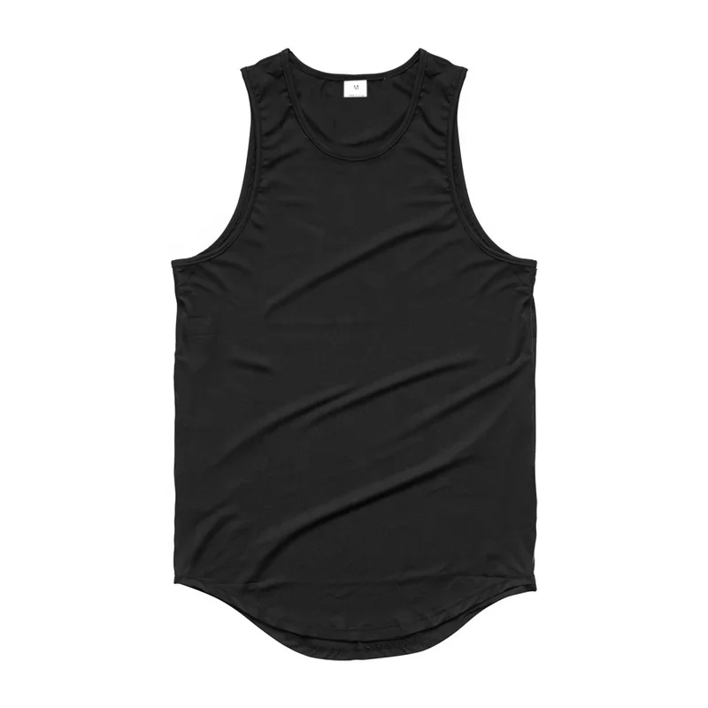 JL0331B Men’s Tank Top Curved Hem Plain Print Tank Top Cotton Spandex Sleeveless Men Running Singlet Tank Tops for Men