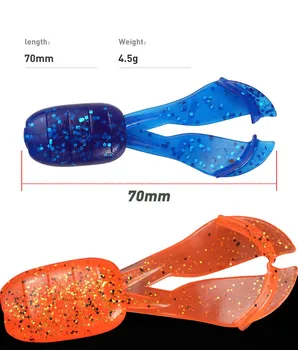 Cheery SL090 Hot Sale 7cm 4.5g 6pcs/bag Artificial Bearded Shrimp Soft Fishing Lure Set Salmon Plastic Soft Baits Without Hooks – Soft Lure – view 4
