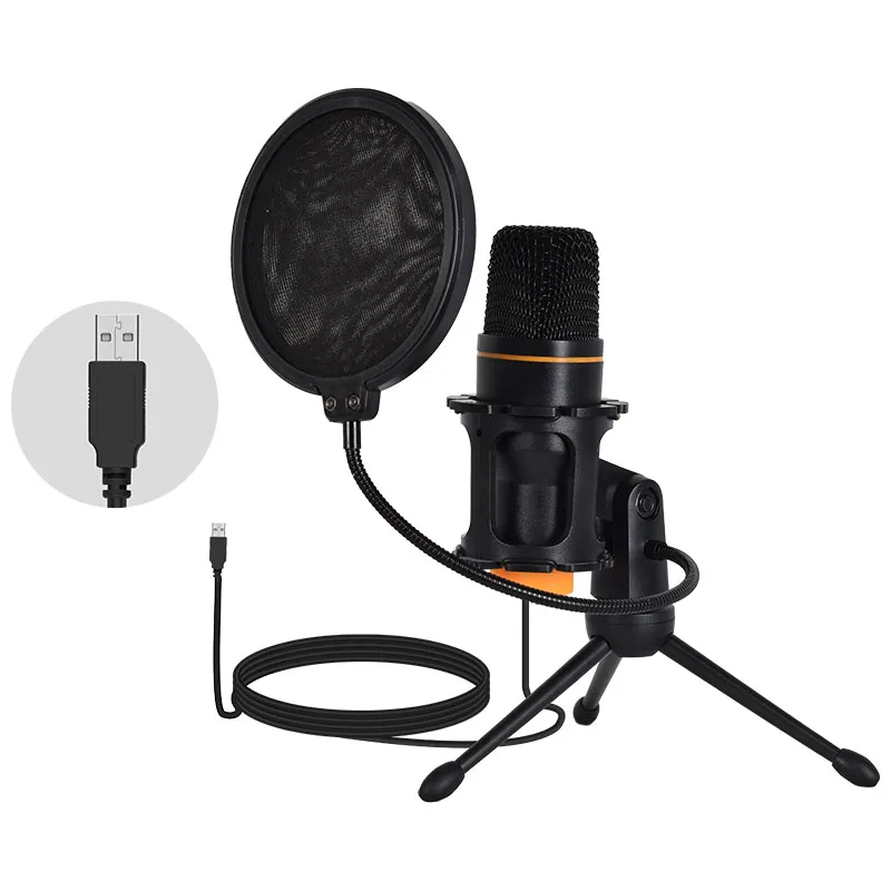 ZX666 Professional USB RGB Condenser Desktop Microphone For PC Phone