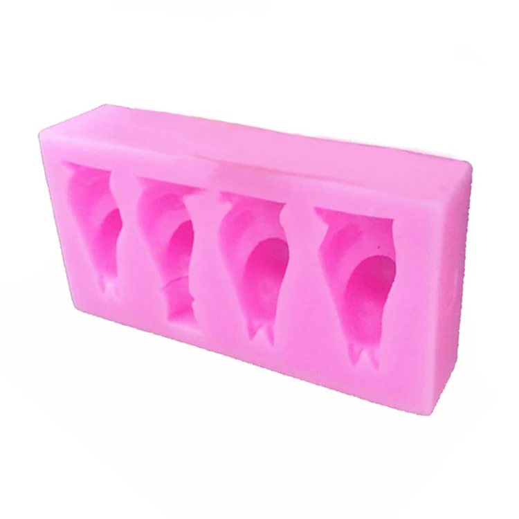 Rectangle Outline 3D Funny Same Hippo  Silicone DIY Cake Fondant Molds