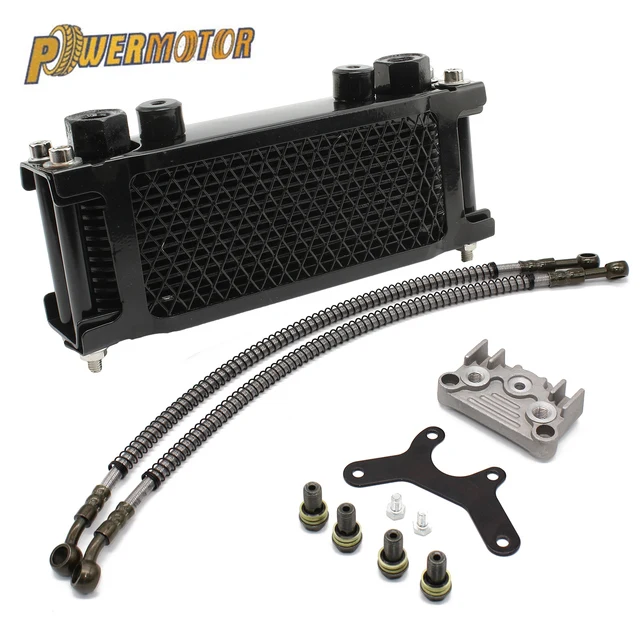 Комплект радиатора масляного охлаждения двигателя мотоцикла, комплект радиатора для 125 куб. См 140 куб. См, оригинальный двигатель, внедорожник, мотовездеход, комплект алюминиевого радиатора, Масляный шланг