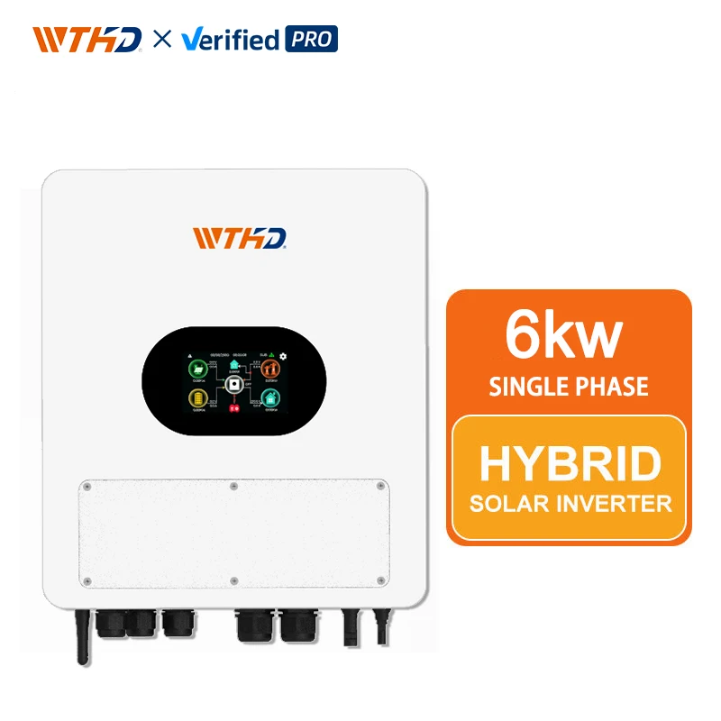 6KW 6000Vt bir fazali MPPT zaryadli LED/LCD displeyli g'ildirakli quyosh invertori IP65 uy uchun