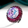 open size Black golden pink blue ring