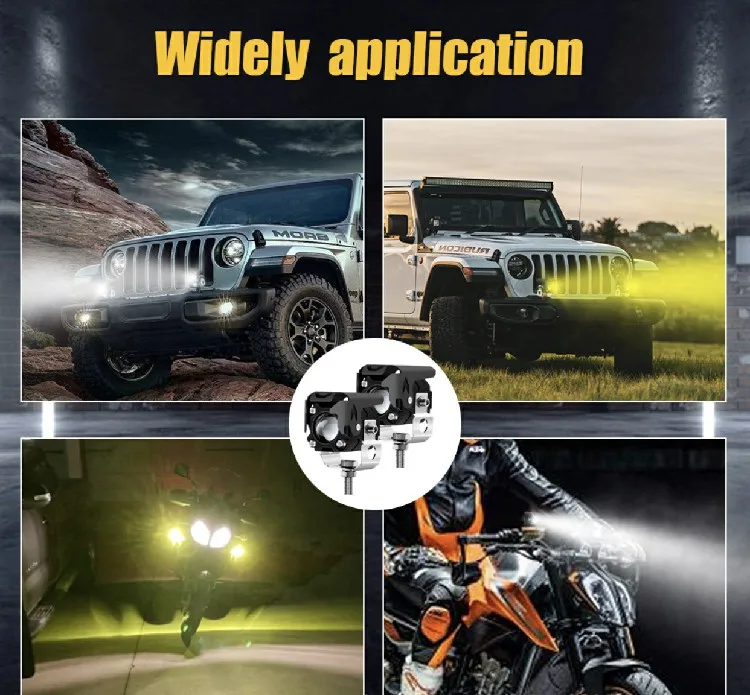 Newwind двойной цвет мини размер мотоцикл светодиодные вспомогательные Противотуманные фары высокой мощности 30 Вт, 12V 24V янтарь вспышки для внедорожных квадроциклов автомобиля