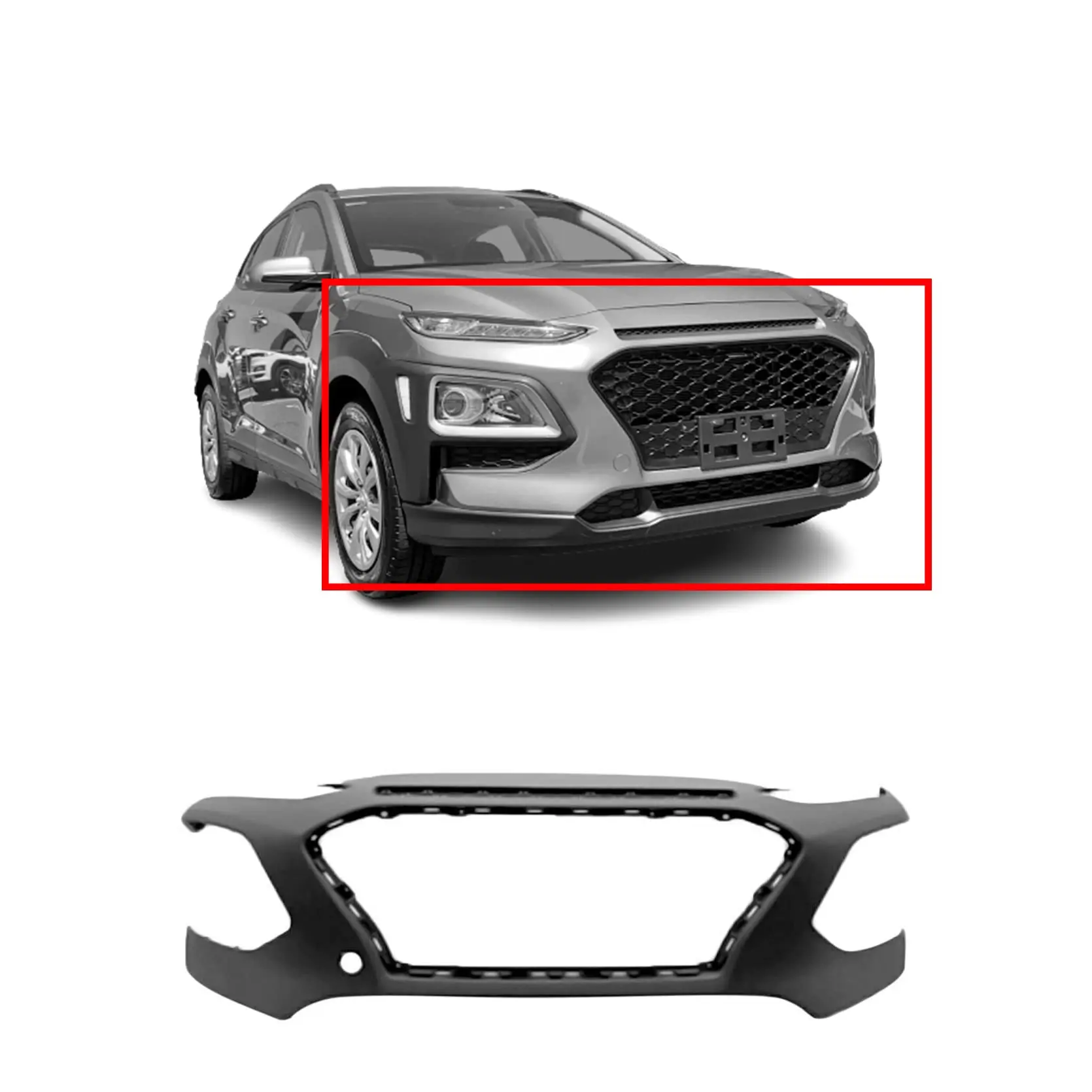 Auto Parts Front Bumper Upper 86511-J9000 For HY-UNDAI KONA 2018-2021 Car Accessories Body Kit