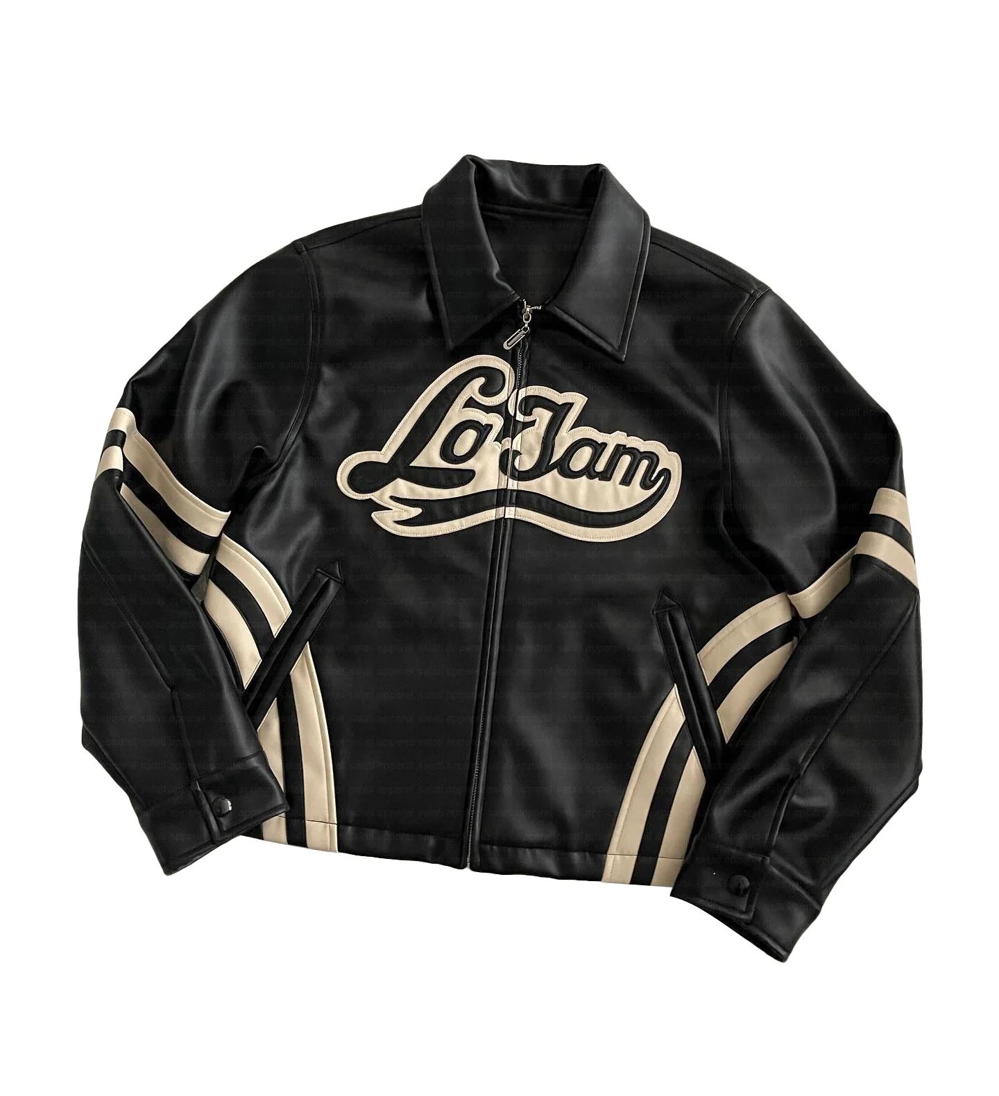 Custom Fashion Zip up Embroidery Logo Retro Vintage Streetwear Motorcycle Motorbike Pu Cropped Leather Jackets for Men