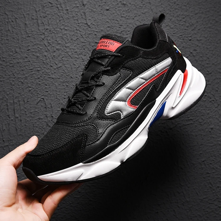 
 Прогулочная обувь для спортзала, бега, повседневная мужская небрендовая Мужская Черная Спортивная массивная обувь, стильная новая модная мужская прогулочная обувь  