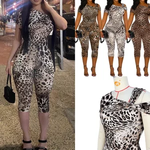 Viviblook Z613JP01 Hot Selling Women's Jumpsuits Plays Bodycon Sexy Slim Fit Leopard Print One Pice Jumpsuit for Women