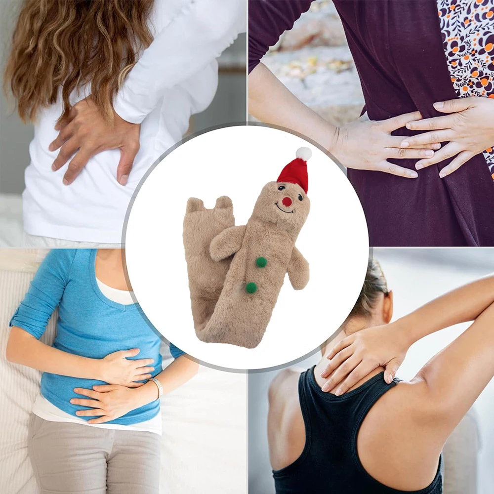 2024 new design christmas long rubber hot water bottle bag soft plush toy covers