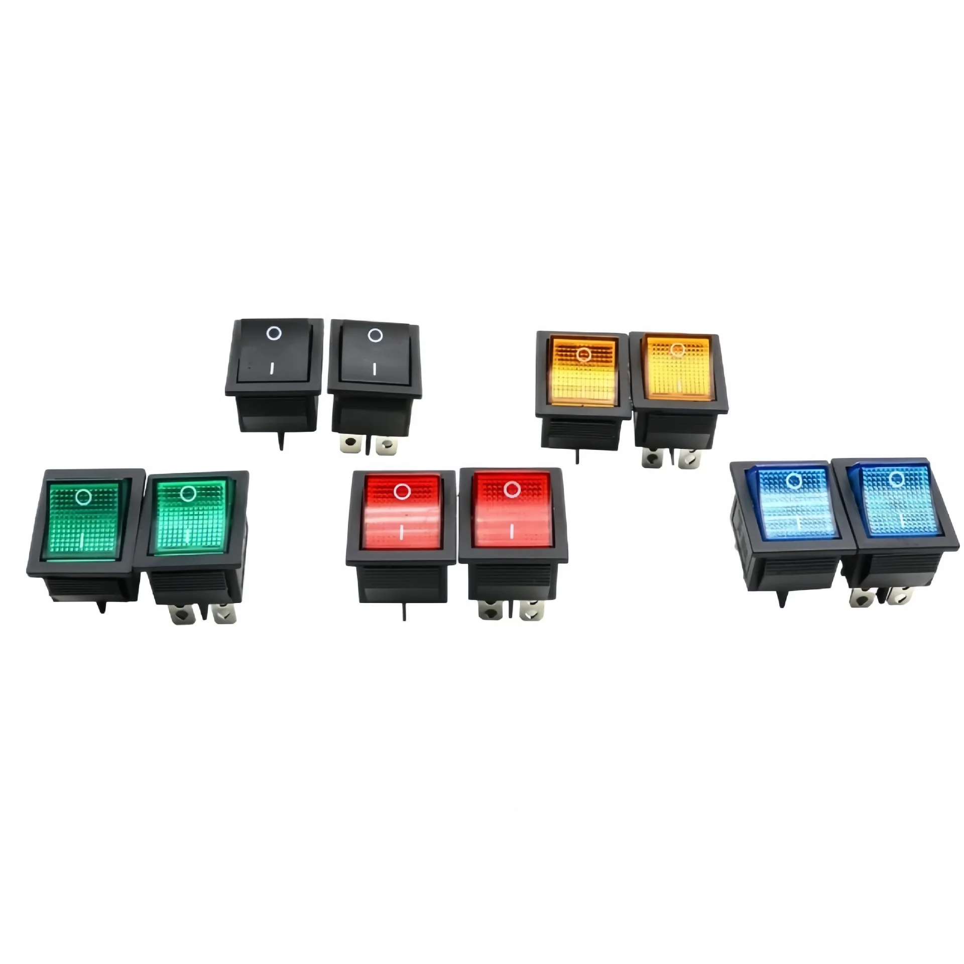 Custom Round/square Rocker Switch T125 30A 250V KCD1 Rocker Switch DPST 3 Pin with Lighted