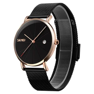 SKMEI 9183 High Quality Men's Quartz Watch Comfortable Mesh Stainless Steel Strap Luxury Business Fashion Exquisite Texture