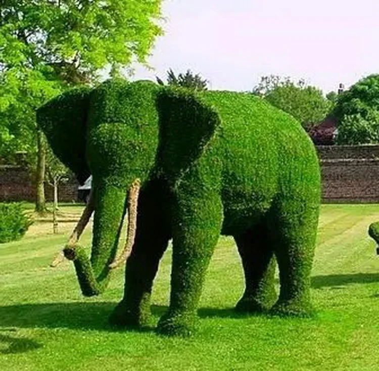 ARTIFICIAL TOPIARY ANIMAL Elephant Customized Garden Grass Decoration UV Simulated Topiary Animal Character
